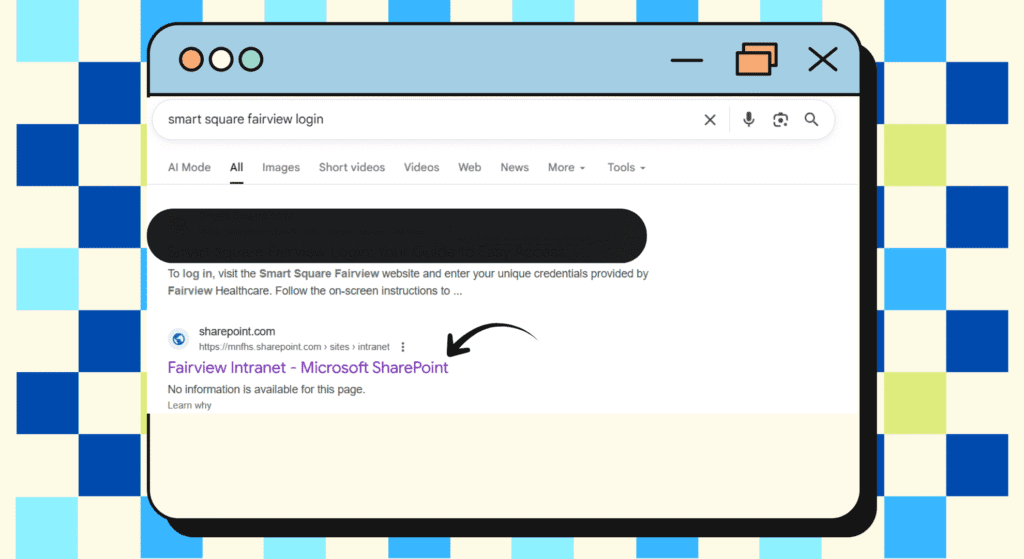 Step 3: From the search results, click on the SharePoint  link that says Fairview Intranet - Microsoft SharePoint